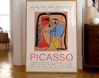 Pablo Picasso Poster | Famous Artist Print | | Mid-Century Modern | Vintage Poster | Paris | Gift Idea | Exhibition Poster