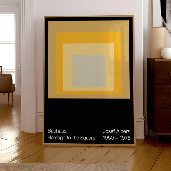 Josef Albers Homage to the Square Poster Bauhaus interaction of Colors Art Print Poster Modern Art Mid Century Poster Yellow Poster