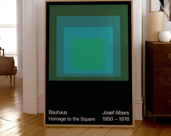 Josef Albers Homage to the Square Poster Bauhaus interaction of Colors Art Print Poster Gift Idea Modern Art Mid Century Poster Green Poster