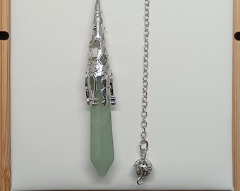 Aventurine pendulum, divination pendulum, dowsing pendulum, natural stone divination pendulum