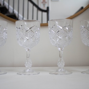 four crystal wine glasses, champagne glass, crystal goblets, antique wine glasses, Mother&#39;s Day gift, gift for her, wedding gift
