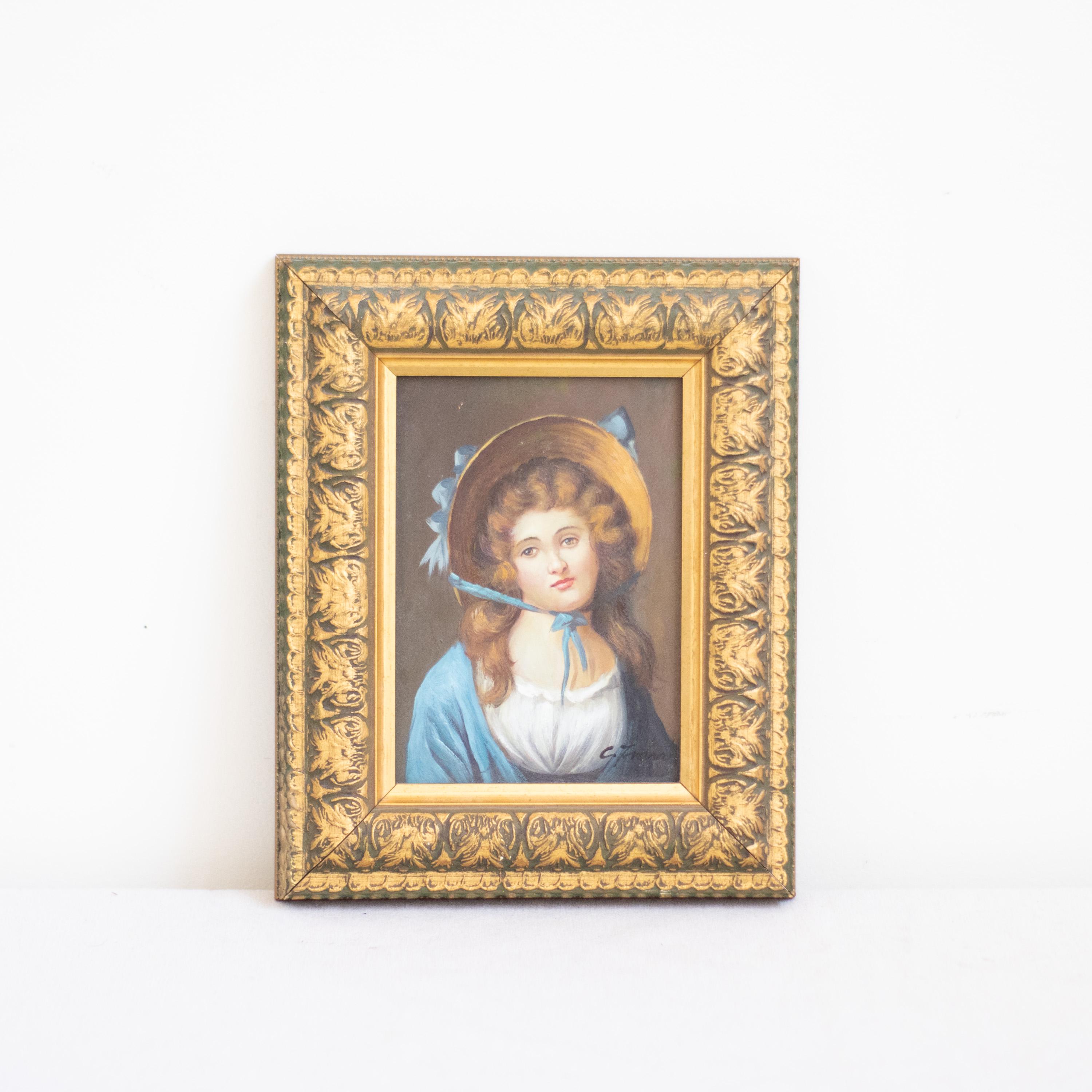 金色フレームの女性肖像画 18th Century Painting Woman Gold Frame - Etsy