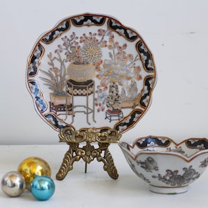 chinoiserie plate and bowl, famille rose decorative plate, chinese porcelain dish, famille rose hand painted lotus bowl, chinese antique
