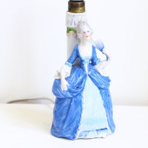 porcelain figurine lamp, vintage glass lamp, antique porcelain lamp, dresden porcelain, made in Germany, rare bedside lamp, royal doulton