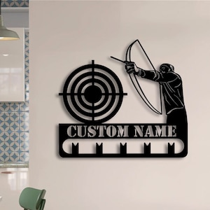 Custom Archery Medal Hanger Wall Art Light, Archery Player Medal Holder, Archery Hanger Gifts, Medal Display Awards Sign, Sport Medal Hanger