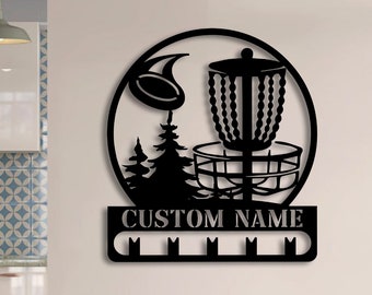 Custom Metal Disc Golf Medal Hanger Wall Art Light, Disc Golf Player Medal Holder, Medal Display Awards Sign, Disc Golf Lover Rack Gift