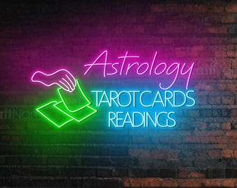 Astrology Tarot Cards Readings Neon Wall Art, Tarot Reading Shop Led Sign, Tarot Led Sign, Fortune Teller Sign, Psychic Tarot Shop Decor