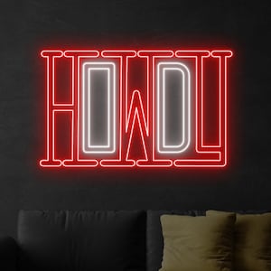 Howdy Leuchtreklame, Howdy Cowboy LED-Schild, Benutzerdefinierte Leuchtreklame, Cowboy-Shop-Dekor, Cowboy-Bar-LED-Licht, Cowboy-Liebhaber-Geschenke