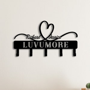 Custom Love You More Metal Key Holder, Valentine Decorative Key Holder, Metal Coat Rack, Entryway Coat Hook, Metal Key Hanger, Key Organizer