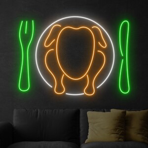 Chicken Dish Neon Sign, Toasted Chicken Led Sign, Custom Neon Sign, Fried Chicken Restaurant Light, Fried Chicken Gifts, Chicken Store Decor