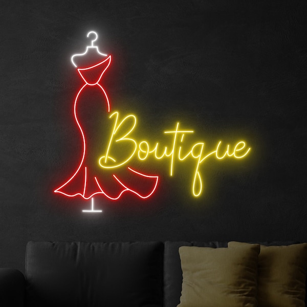 Fashionable Dress Boutique Neon Sign, Clothing Boutique Led Sign, Custom Neon Sign, Fashion Shopping Decor, Gifts For Her, Clothing Shop Art