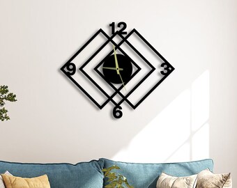 Reloj de pared de metal de geometría sagrada, reloj de pared único para decoración del hogar y artes de la pared, relojes de geometría sagrada modernos personalizados para pared