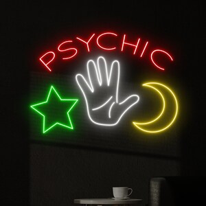 Psychic Led Sign, Tarot Shop Neon Sign, Custom Neon Sign, Psychic Tarot Room Wall Decor, Psychic Reader Shop Sign, Fortune Teller Gift
