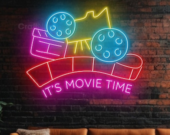 It's Movie Time Led Lights, Movie Time Neon Light voor bioscoop bioscoop wanddecoratie, thuisbioscoop led kunst aan de muur, bioscoop wanddecoratie