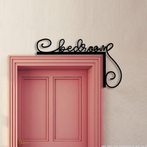 Bedroom Door Corner Metal Wall Art, Bedroom Door Topper, Bedroom Door Hanging, Modern Bedroom Door Decor, Sign For Bedroom Decoration