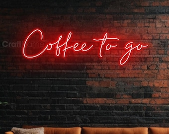 Coffee To Go Neon Lights, Coffee Take Away Led Light, Neon Open Sign for Coffee Shop Wall Decor, Cafe Bar Wall Art Neon Sign, Coffee Bar Art