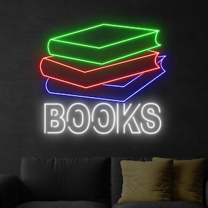 Books Neon Sign, Books Led Sign, Custom Neon Sign, Book Store Wall Decor, Books Lover Gifts, Library Wall Art Decor, Bookish Gifts