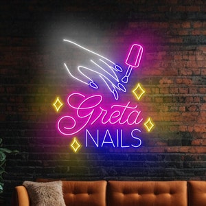 Neonreclame schoonheidssalon, nagelstudio led-bord, decoratie nagelsalon, neonreclame neonreclame, nagelkunstenaar woondecoratie, bord schoonheidscentrum