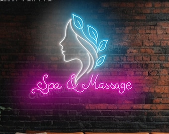 Spa & Massage Neon Sign, Beauty Spa Room Led Sign, Massage Spa and Clinic Open Wall Decor, Custom Neon Sign for Massage Spa Wall Art