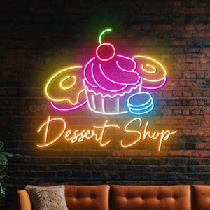 Dessert Shop Neon Light Sign, Dessert Bakery Led Sign, Custom Neon Sign for Bakery Shop Wall Decor, Cake Store Wall Led Light, Opening Gifts