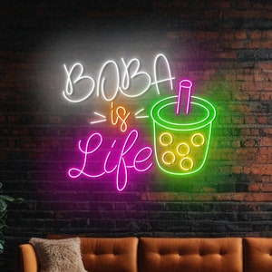 Boba Is Life Neon Sign, Bubble Boba Tea Led Sign, Custom Neon Sign, Milk Tea Store Wall Decor, Boba Tea Shop Wall Art, Coffee Shop Decor