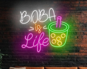 Boba Is Life Neon Sign, Bubble Boba Tea Led Sign, Custom Neon Sign, Milk Tea Store Wall Decor, Boba Tea Shop Wall Art, Coffee Shop Decor