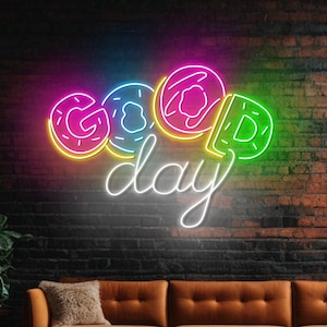 Donut Good Day Neon Sign, Donut Cake Led Sign, Custom Neon Sign For Donut Coffee Shop Wall Decor, Bakery Neon Light, Cake Shop Wall Art