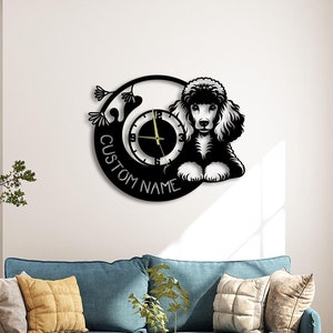 Benutzerdefinierte Pudelhund Metallwanduhr, Wanduhr Einzigartig für Wohnkultur und Wandkunst, personalisierte Pudelhunduhr zur Wanddekoration