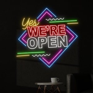 Sí, estamos abiertos, Letrero de neón para bar de cerveza, Letrero de neón para pub, Letrero de neón personalizado, Letrero de neón para club de vinos, Luz LED para salón de cerveza, Decoración colgante de cafetería