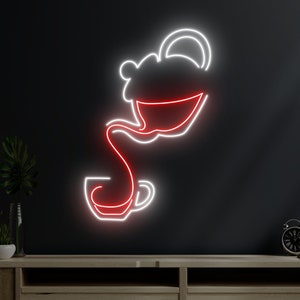 Tea Pot Tea Cup Neon Sign, Tea Time Led Sign, Custom Neon Sign, Coffee And Tea Wall Decor, Coffee Tea Bar Led Light Art, Bakery And Tea Sign