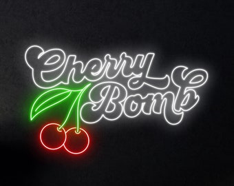 Cherry Bomb Led Sign, Bomb Cherry Neon Sign, Custom Neon Sign, Cherry Store Wall Decor, Fruit Shop Light Wall Art, Cherry Lover Gifts