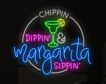 Insegna Al Neon Margarita - Luce LED 30x22 Cm, 220V, Per Bar, Casa O Feste, Con Catena Per Appendere