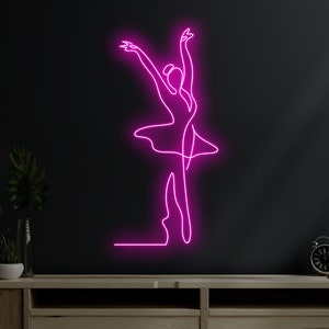 Ballerina Dance Neon Sign, Ballerina Led Sign, Custom Neon Sign, Ballet Club Wall Decor, Ballet Room Led Light, Gift For Her, Girl Room Deco