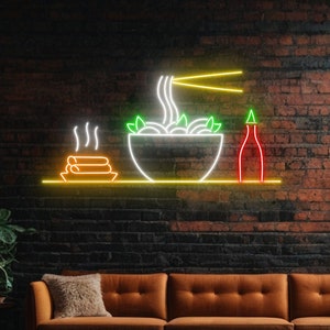 Pho With Fried Dough Stick Led Lights, Traditional Pho Neon Lights, Custom Neon Sign, Vietnamese Pho Restaurant Decor, Vietnamese Food Light