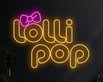 Lollipop Candy Neon Sign, Lollipop Candy Led Sign, Custom Neon Sign, Candy Shop Wall Decor, Candy Lover Gifts, Sugar Candy Party Sign