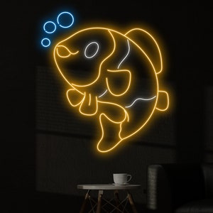 Clownfish Led Sign, Clownfish Neon Sign, Custom Neon Sign, Fish Shop Wall Decor, Clownfish Lover Gifts, Clownfish Store Wall Art Led Light