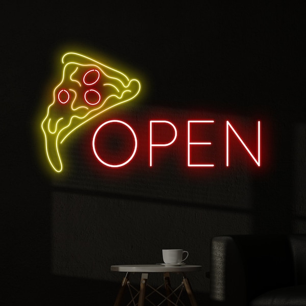 Open Pizza Store Neon Sign, Pizza Open Led Sign, Custom Neon Sign, Italian Pizza Restaurant Sign, Pizza Lover Gifts, Italian Pizza Wall Art