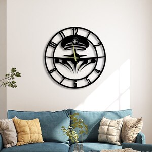 Wall Clock Pilot Metal Sign, Wall Clock Unique for Home Decor and Wall Art, Personalized Modern Pilot & Crew Room Decoration, Gift For Pilot
