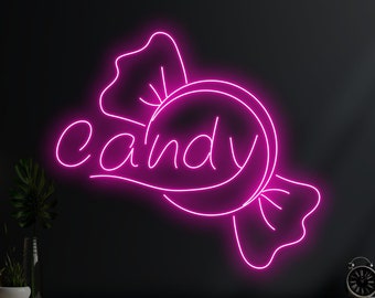 Candy Candies Neon Sign, Sweet Candy Led Sign, Custom Neon Sign, Candy Shop Wall Decor, Candy Lover Gift, Candy Room Decor, Candy Party Sign