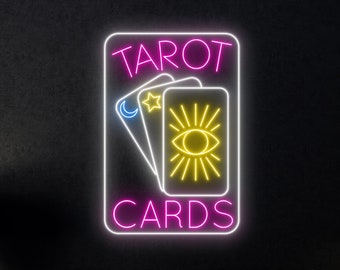 Tarot Cards Led Sign, Psychic Neon Sign, Custom Neon Sign, Psychic Tarot Room Wall Decor, Psychic Reader Shop Sign, Fortune Teller Gift