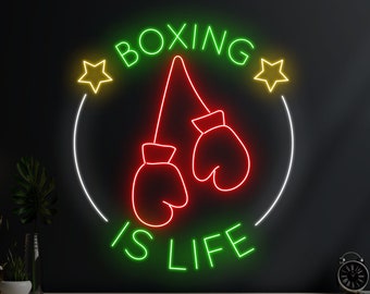 La boxe est l’enseigne au néon de la vie, l’enseigne LED de boxe, l’enseigne au néon personnalisée, la déco murale du magasin de boxe, le néon du club de boxe, les cadeaux pour les amateurs de sport, le décor de la salle des boxeurs