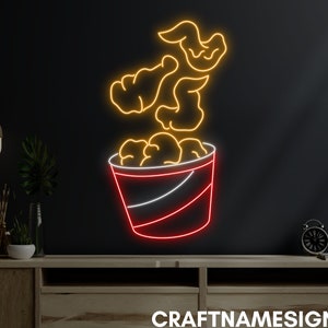 Fried Chicken Neon Sign, Fried Chicken Led Sign, Custom Neon Sign, Fried Chicken Restaurant Light, Fried Chicken Lover Gift, Fast Food Light
