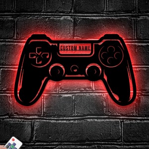 Custom Video Game Room Metal Wall Art LED Light - Personalized Gamer Name Sign Home Decor - Ideal for Home Decor & Gift
