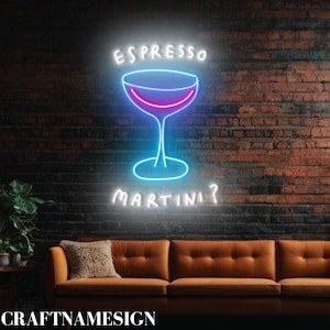 Espresso Martini Neon Light, Espresso Martini Cocktails Led Light, Custom Neon Sign, Cocktail Bar Wall Decor, Espresso Bar Pub Wall Art