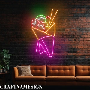Crepe Neon Sign, Crepe Cake Led Sign, Custom Neon Led Lights, Cake Store Wall Decor, French Crepe Shop Sign, French Food Light Art