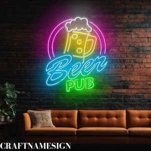 Beer Pub Neon Sign, Beer Pub Led Sign, Beer Bar Neon Night Light Decor, Custom Neon Sign, Open Beer Club Neon Sign, Bar Pub Wall Art
