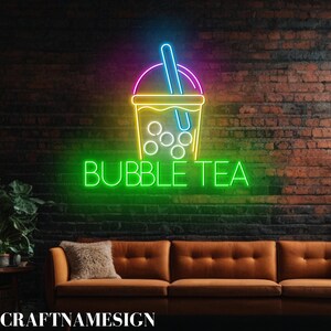 Bubble Tea Neon Sign, Bubble Tea Coffee Shop Led Sign, Custom Neon Sign, Milk Tea Store Wall Decor, Boba Tea Shop Wall Art Led Light
