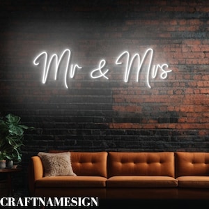 Mr & Mrs Wedding Neon Sign, Custom Bride Groom Wedding Wall Decor, Proposal Engagement Wedding Led Sign, Custom Neon Sign, Custom Name Sign