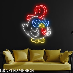 Baby Chicken Neon Sign, Fried Chicken Led Sign, Custom Neon Sign, Fried Chicken Restaurant Light, Fried Chicken Lover Gifts, Farmhouse Decor