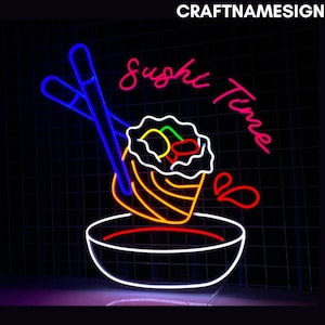 Sushi Time Neon Sign, Japanese Sushi Led Sign, Custom Neon Sign, Japanese Sushi Restaurant Decor, Sushi Store Wall Art, Sushi Lover Gifts